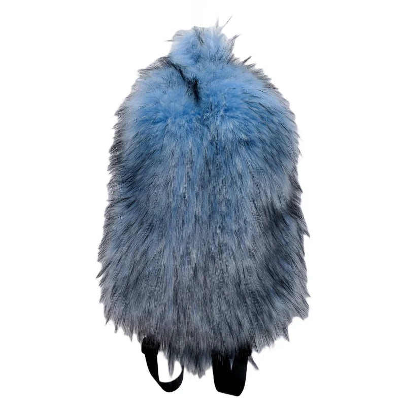 Faux Fur Backpacks for Women Kawaii Woolen Fabric School Bag Y2k Korean Travel Girls Fluffy Backpack Cute Plush Winter Schoolbag