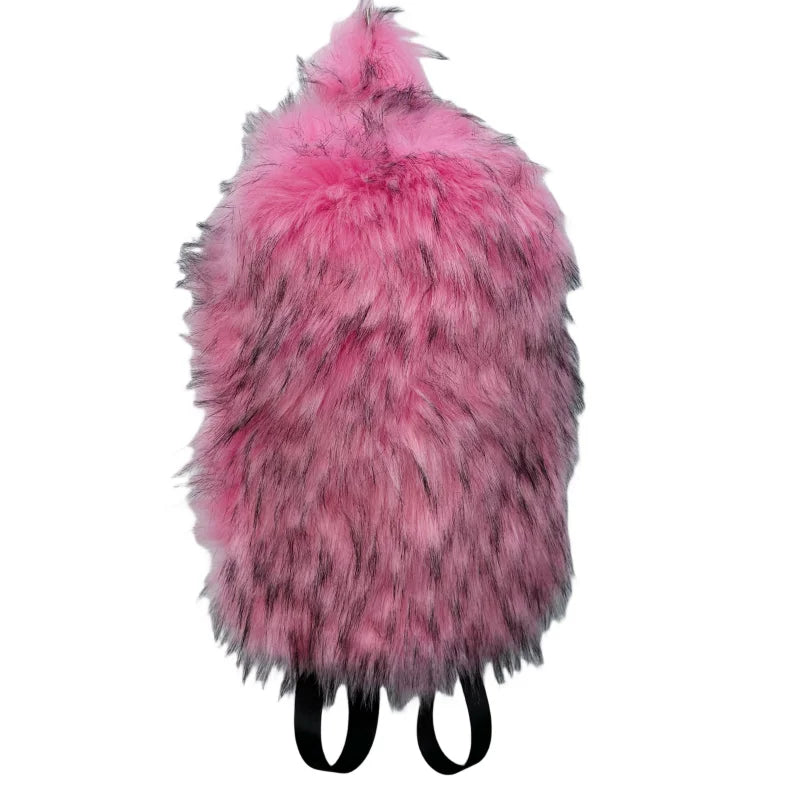 Faux Fur Backpacks for Women Kawaii Woolen Fabric School Bag Y2k Korean Travel Girls Fluffy Backpack Cute Plush Winter Schoolbag