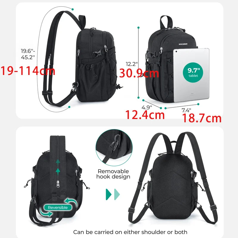 BAGSMART Small Crossbody Sling Bag Casual Sport Chest Shoulder Bag Outdoor Men's and Women's Wallet Travel Purse
